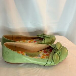 Børn Leather Meadow Green Ballet Flats